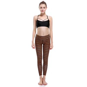 

Wave line slim hip lifting exercise breathable super-elastic speed dry nine-point suit leggings
