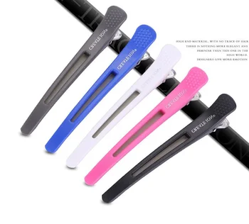 

6Pcs/Set Solid Color Crocodile Clips 6 Colors For Choice Plastic Duckbill Clip For Salon Barber Home Use Hair Styling Tools