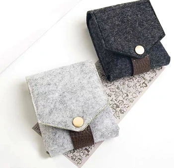 

Lipstick Bag Felt Convenient Classic Fashion Contracted Ins Mirror Portable Soft Protective Mini Warmth High Quality Light Handy
