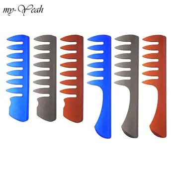 

Wide Teeth Hair Comb Oil Slick Styling Curly Hairbrush Hair Fork Pick Comb Plastic Handle Hairdressing Brush Styling Tool