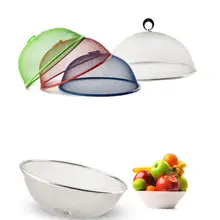 30 см крышка для еды из нержавеющей стали Складная круговая Крышка для еды пищевая палатка кухонная посуда Крышка для грязи защита от пыли для дома