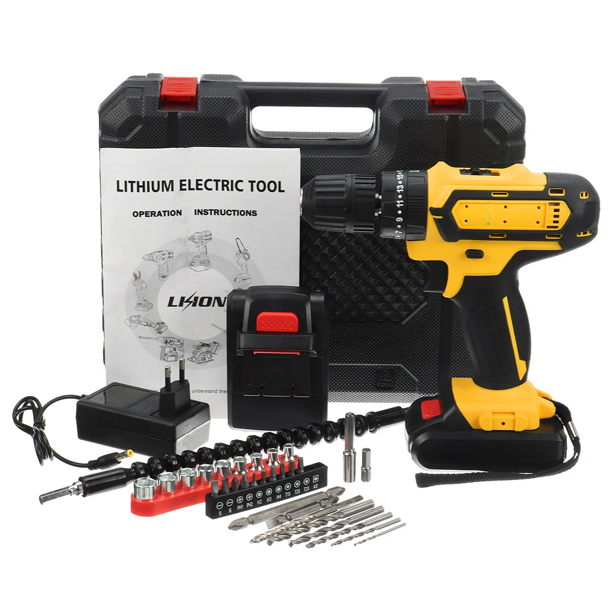 21V 25+3 Torque Impact Drill Cordless Screwdriver Power Tools