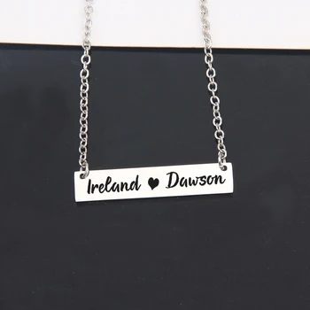 

FLYANGEL Custom Name Necklace Jewelry Fashion Engraved Necklace For Lover Couples Valentine's Day Memorial Gifts