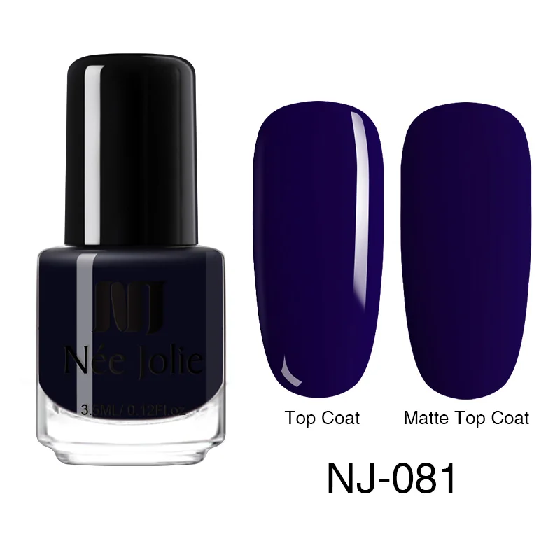3.5ml NJ-081 Матовый лак для ногтей NEE JOLIE Effetc, черный чистый цвет, розовый лак для ногтей, масляной лак, лак для ногтей, лак для ногтей - Цвет: 3.5ml NJ-081