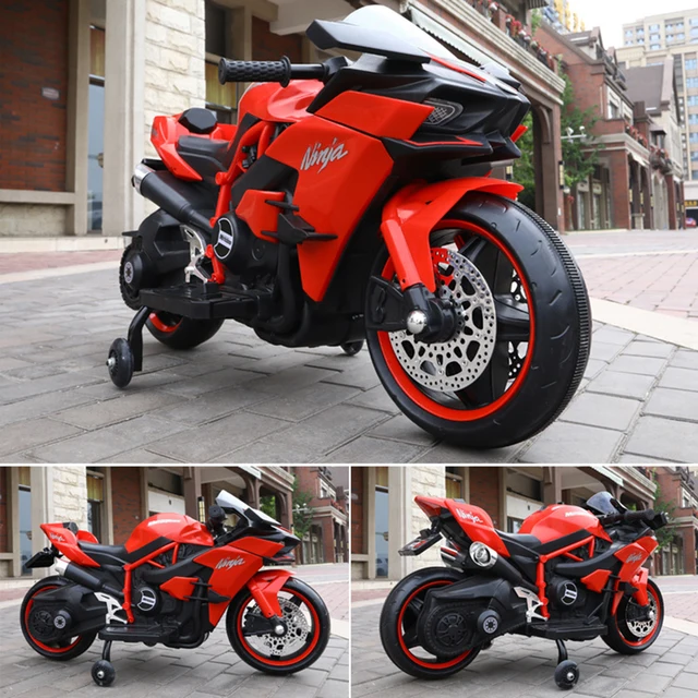 Children's Electric Car Cool Wheel Lights Dual Drive Boys Motorbike Tricycle Baby Electric Motorcycle Motorbike for Kids Ride On 4