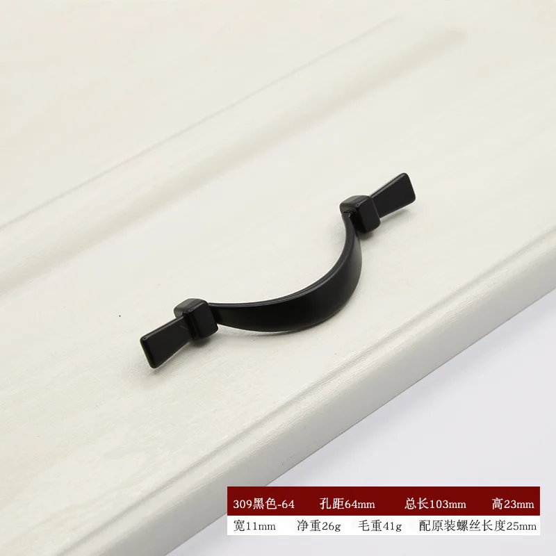 Дверные ручки современный китайский стиль Минималистский из цинкового сплава с выдвижными ящиками Шкаф для одежды шкаф черно-белого цвета с милым рисунком кота ручка фактический