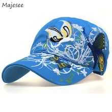 Baseball Cap Women Pretty Embroidery Elegant Ladies Sun Shading Adjustable New Womens Caps Korean Style Harajuku Fashion Females