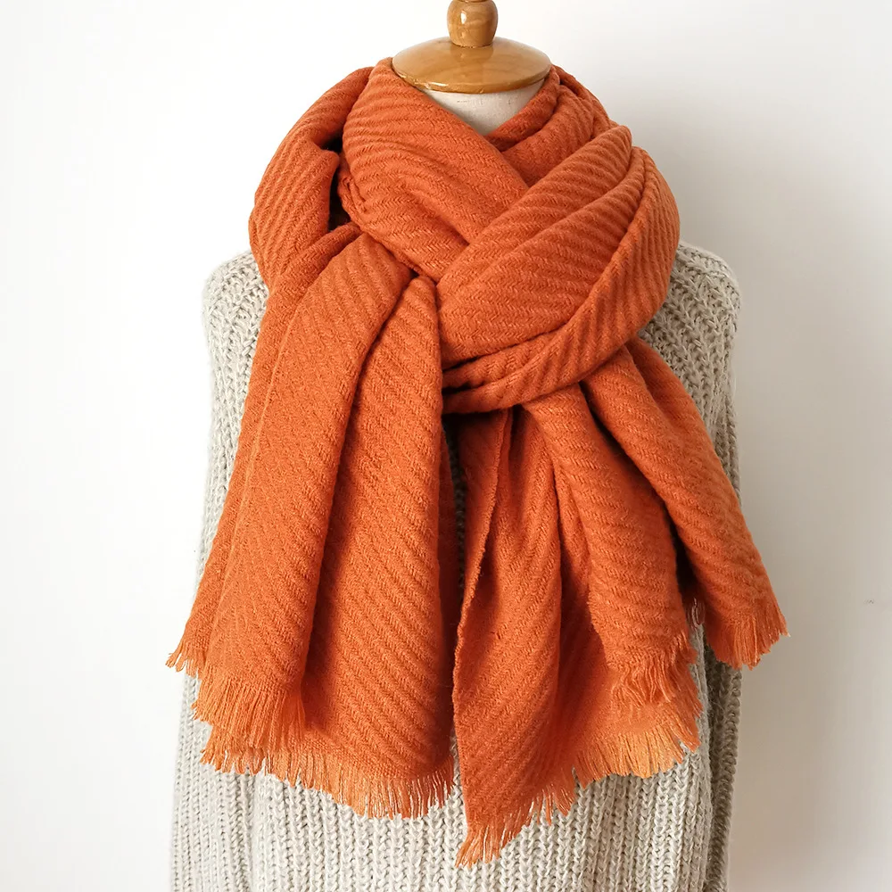 Solider цветной вязаный шарф из кашемира пашмины длинный шарф толстый теплый Модный зимний шарф роскошный подарок для женщин дам - Цвет: color 6