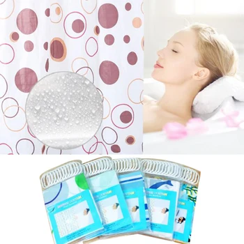 

180*180cm Waterproof Fabric Shower Curtain Home With Hooks Random Color Leaves Solid PEVA Curtains For Bathroom