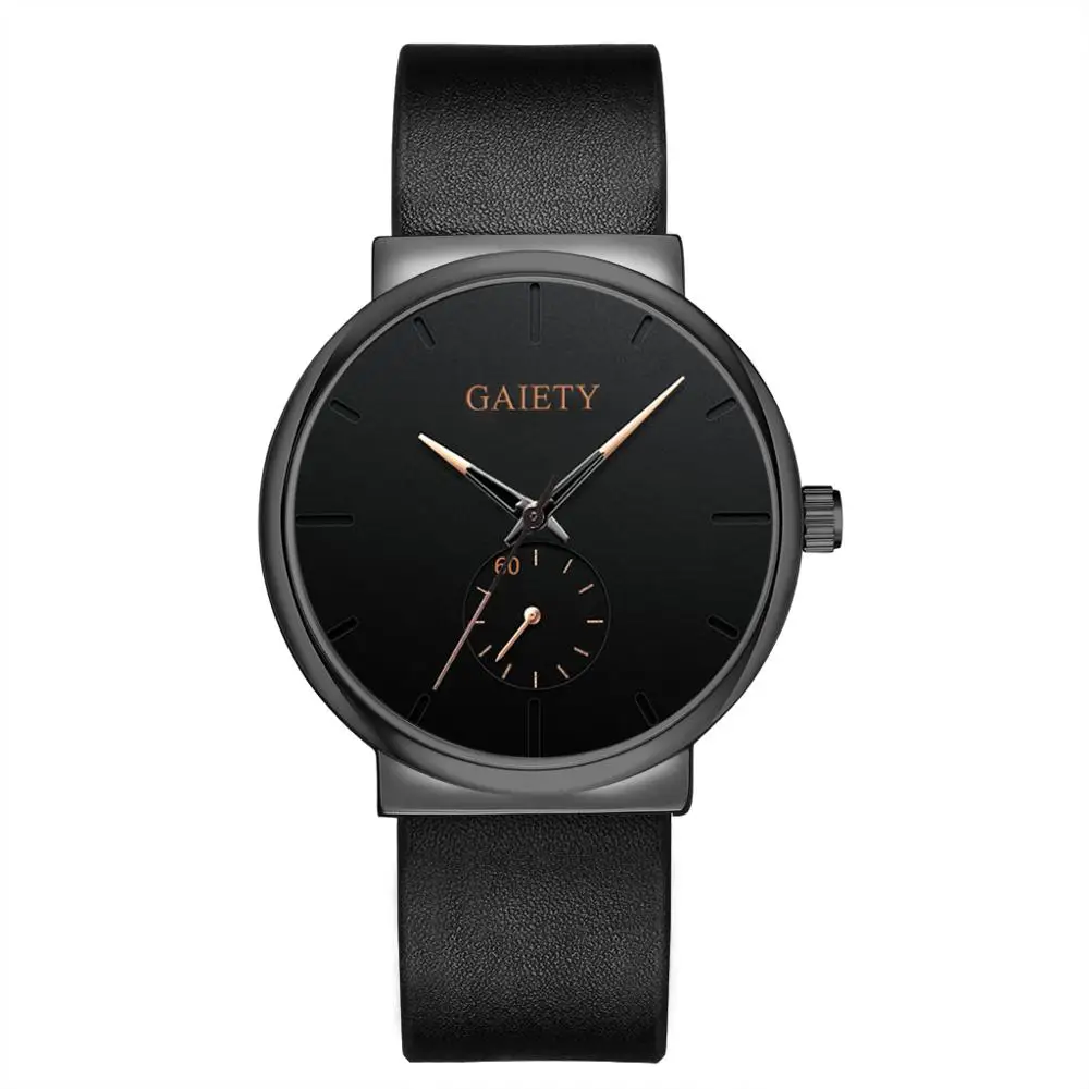 Black Rose Gold Мужские часы, повседневные, спортивные, минималистичные, montre homme, кварцевые наручные часы, кожаные часы, Relogio Masculino erkek kol saati - Цвет: Black Rose Gold