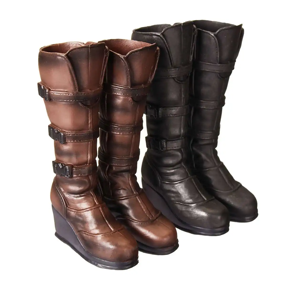 1/6 женская обувь, армейские ботинки, Двойная модель, длинные/короткие, одноцветные, для 12 дюймов, щётка-очиститель для ног, аксессуары для экшн-фигурок