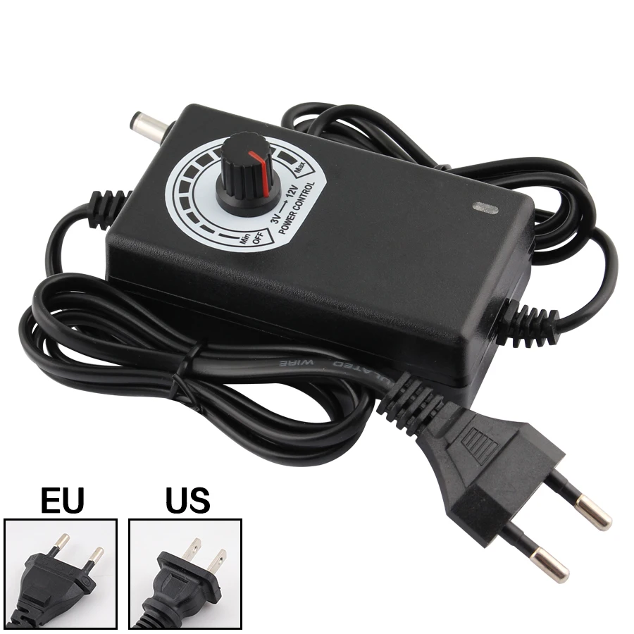 12V Регулируемый адаптер питания AC DC 3V 2A 24W Универсальное зарядное устройство