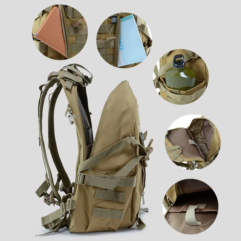 35L Tactical Army Men Military Backpack Camping Travel Bags Molle Climbing Outdoor Hiking Sport Bag 3D Attack Backpack
