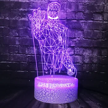 

Bedside Table Night Light Fashion 3D Visual Iron man Body LED Decor Home Flash Lava 7 Color Crack Base Holiday Xmas Toy Kid Toy