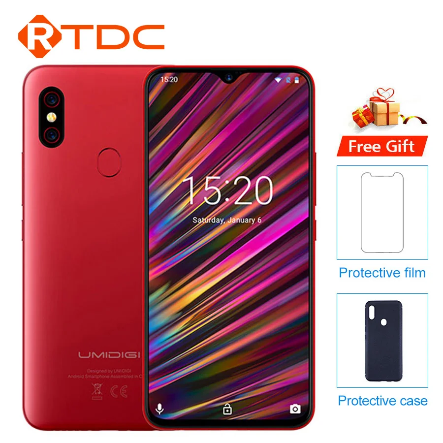 UMIDIGI F1 6.3" Waterdrop FHD+ Display Helio P60 Android 9.0 4GB RAM 128GB ROM 5150mAh 18W Fast Charge Smartphone NFC 16MP Phone