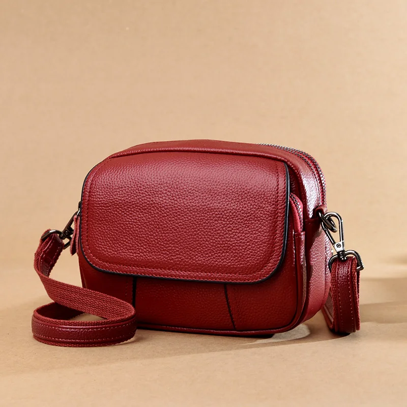 Genuine Leather Real Cowhide Womens Casual Fashion Bag Women Messenger Bag Small Shoulder Bag Crossbody Bags for Women Handbags