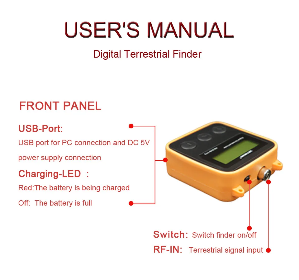 Sathero SH-110HD DVB-T DVB T2 Finder метр карманный наземный сигнал цифровой dvb-T2 тестер ТВ сигнала ЖК-экран dvbt2 sat finder