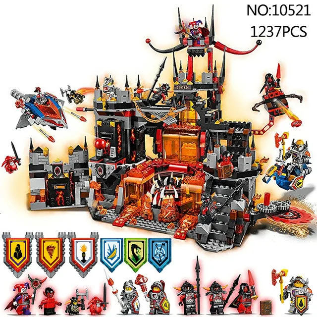 

1237pcs Nexus Compatibl Legoingly Element Knights 70323 Jestro's Volcano Lair Blocks Educational Bricks Toys For Children Gift