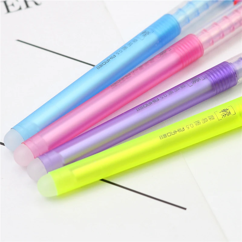 Милый мягкий держатель стираемая гелевая ручка 0,5 мм синие чернила школьные ручки высокое качество студенческие канцелярские принадлежности