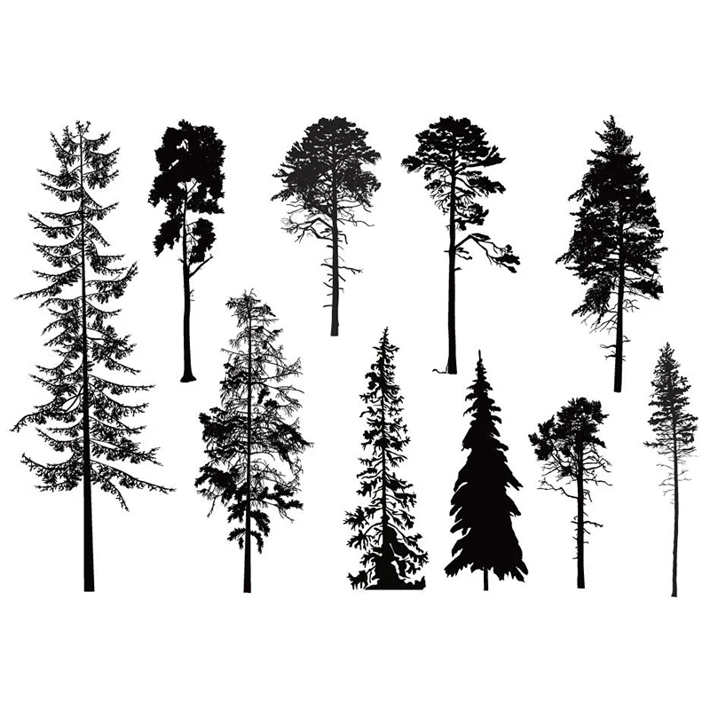Tall Pine Stamp Clear Tree Background Stamps For Card Making