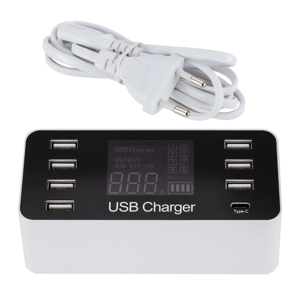Multiport 7 Port Desktop Smart USB Type C 5V/8A  Charger For iPad Tablet PCs Smartphone Chargering Multi-port Charging