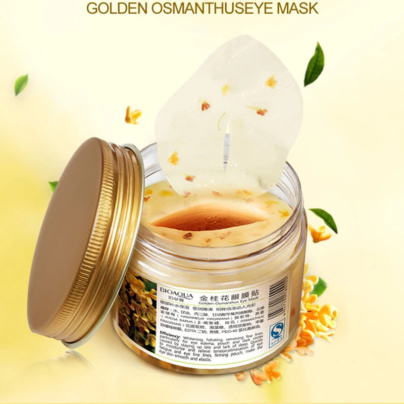 Eye Mask Gold Osmanthus 80Pcs Sheet Mask Anti wrinkle Moisturizing Dark Circles Remover Eye Patch Eyes 4