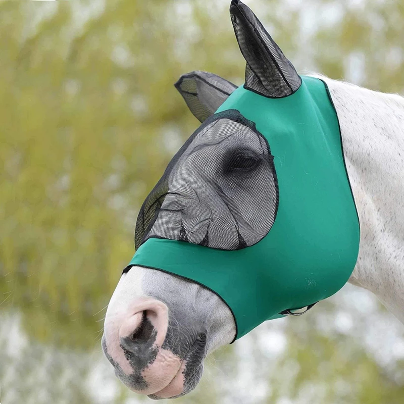 Сетка лошадь анти-противомоскитная маска Крышка Аксессуары для домашних животных летние дышащие удобные анти-летающие лошади фермы животных
