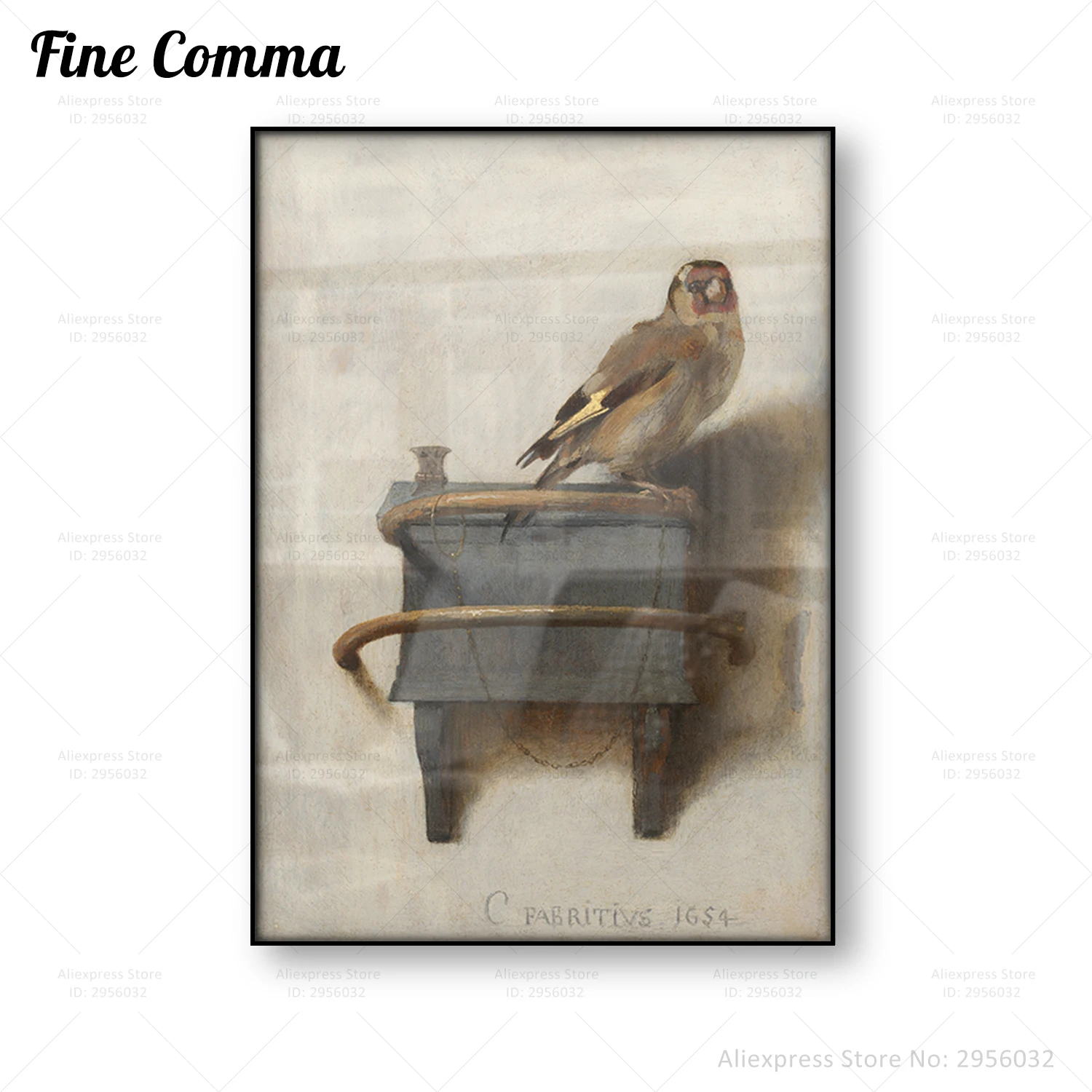 The Goldfinch Carel Fabritius Vintage Poster Canvas Painting Print Antique Animal Bird Wall Art Decor Home Decoration Picture | Дом и сад