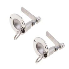 

2pcs Boat Hatch Turning Lock Lift Ring Handle Latch- 2" - Marine Stainless Steel