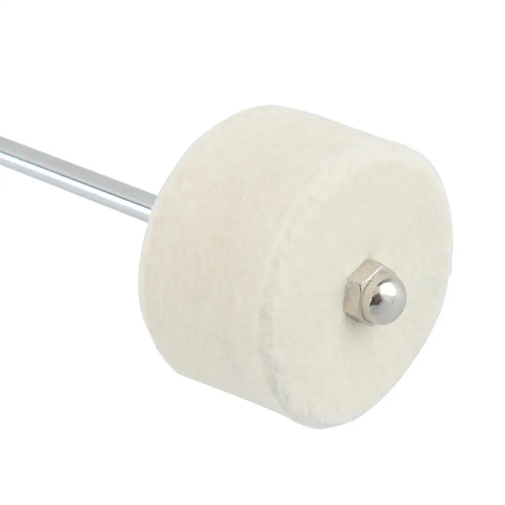Durable Drum Pedal Beater Step Mallet with Felt Hammer Head for Percussion Instrument Parts White 7.95inch