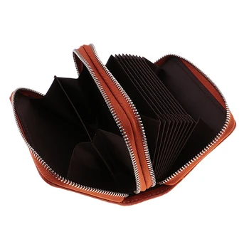 

Leather Unisex Card Holder Wallet Credit Card Holders Zipper Wallet Coin Holder