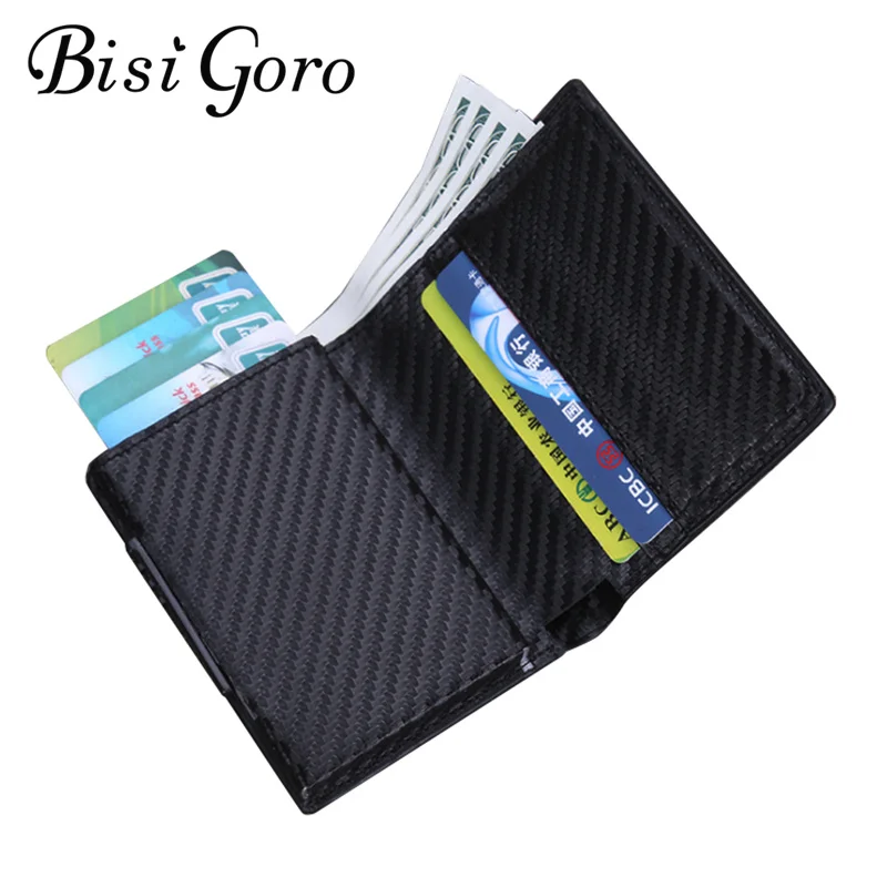 BISI GORO модный металлический держатель для кредитных карт унисекс с RFID