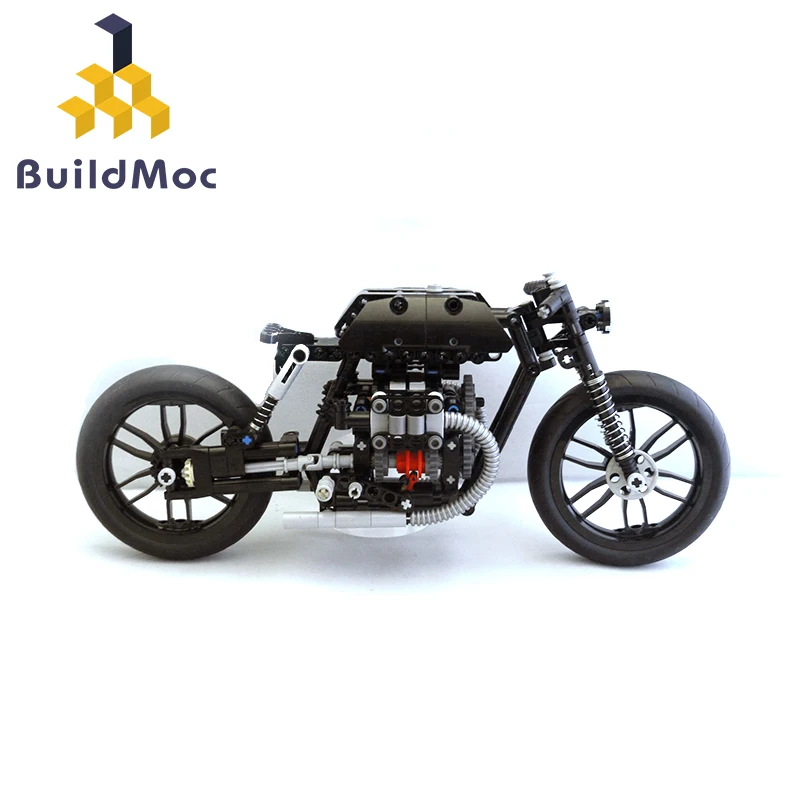 

BuildMoc Moto-Bike 21468 Bobber Cross Building Blocks Motorcycle Model Educational DIY Bricks Compatible With LegoINGlys
