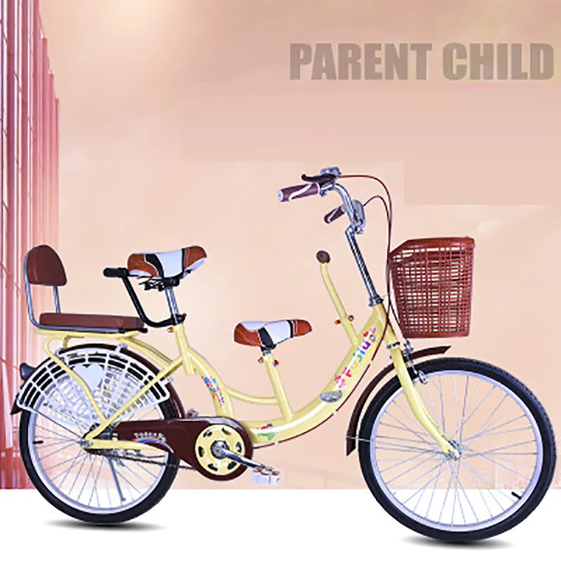 Two-Person 22-Inch Bike Mother And Child Bike Women's Mother And Child Bicycle Can Bring 2 Children Two-Person 22-Inch Bike Mother And Child Bike Women's Mother And Child Bicycle Can Bring 2 Children