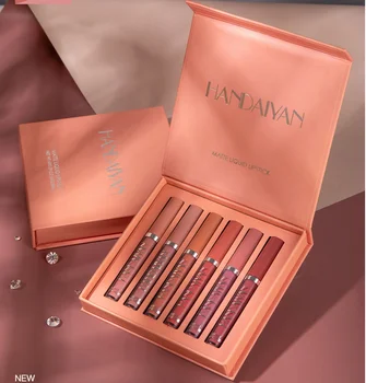 

6 Pieces Lip Gloss Set Waterproof Non-Stick Cup Long Lasting Matte Lip Gloss Set Liquid Lip Gloss Set