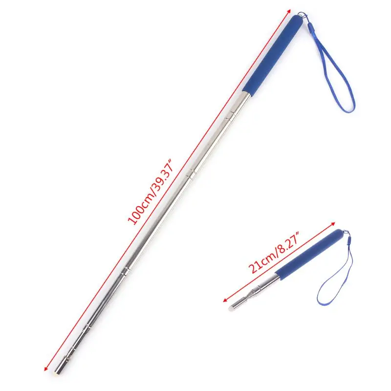 Professional Torch Whiteboard Pen Felt Head Stainless Steel Telescopic Teacher Pointer 1M High Quality images - 6