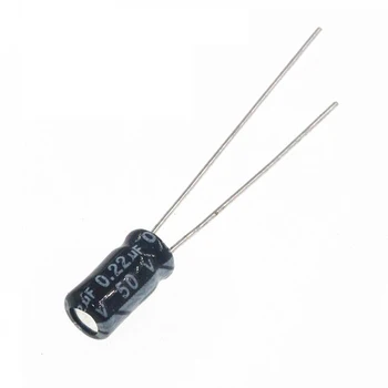 

50PCS Higt quality 50V0.22UF 5*11mm 0.22UF 50V 5*11 Electrolytic capacitor