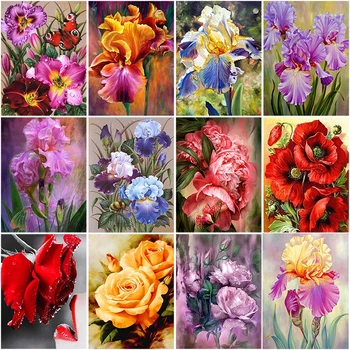 

5D DIY Diamond Painting Flower Diamond Embroidery Rose Full Round Mosaic Picture Rhinestone Cross Stitch Landscape Wall Decor