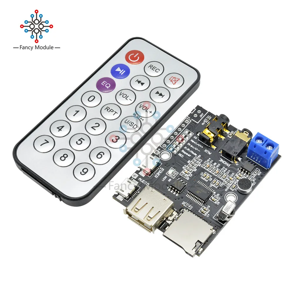 Diymore MP3 WMA WAV декодер плата DC 5 в блок питания Micro USB 2 Вт усилитель TF карта U диск аудио AUX с ИК-пультом дистанционного управления
