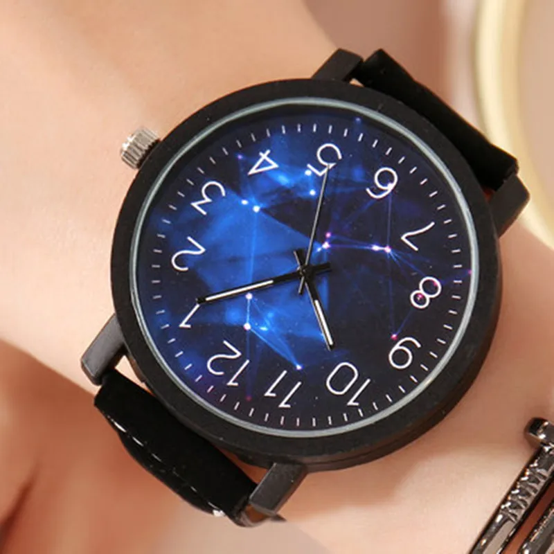 Women Fashion Big Dial Watch Matte Leather Strap Cute Wristwatch Quartz Watches Women Clock relogio feminino
