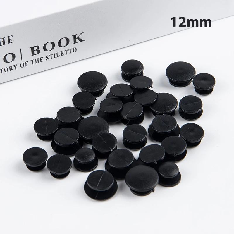 30pcs/Bag Diameter 12mm Black or Transparent Garden Hole Shoe Buckle For  Spikes and Rivets Crocs Handmade Accessories