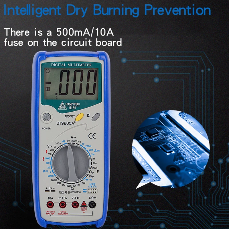 HONEYTEK Профессиональный DT9205A AC DC ЖК дисплей электрический мультиметр ручной тестер