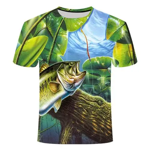 Новинка, 3d футболка с рисунком рыбы, цифровая Мужская и женская футболка, s, хип-хоп футболки, harajuku, забавная футболка для рыбалки, Азиатский Размер 6XL - Цвет: TX197