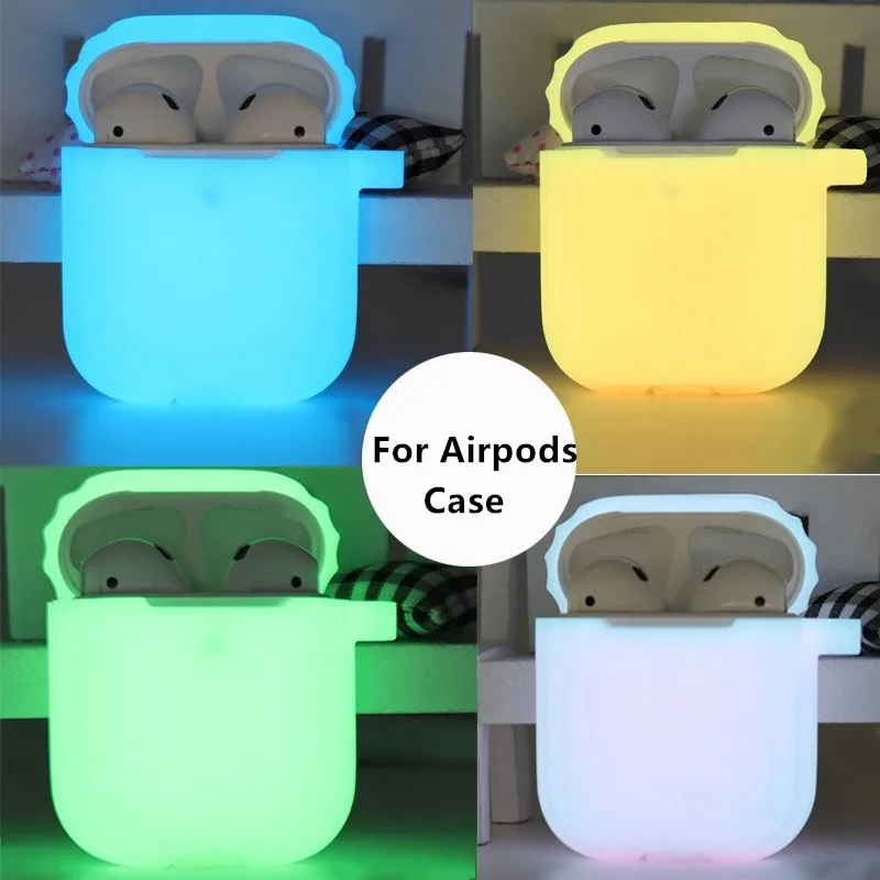 For Apple Airpods 1 2 Case Keychain Hoesje Protection for Air Pods Eirpods Earpods Case Box Glow in the Dark Headset