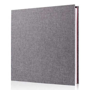 

16 Inches Self Adhesive Photo Album DIY Scrapbook Rustic Linen Cloth Cover Personalise Simple Album For Wedding Memory Album