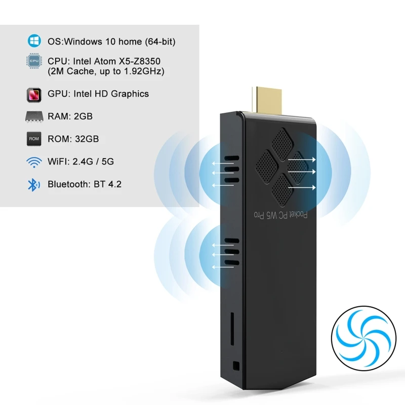 2020 Новый W5 Pro мини компьютер Stick Windowns 10 Мини ПК I ntel A tom Z8350 4 Гб DDR 64 eMMC поддержка 4K 2 4G/5