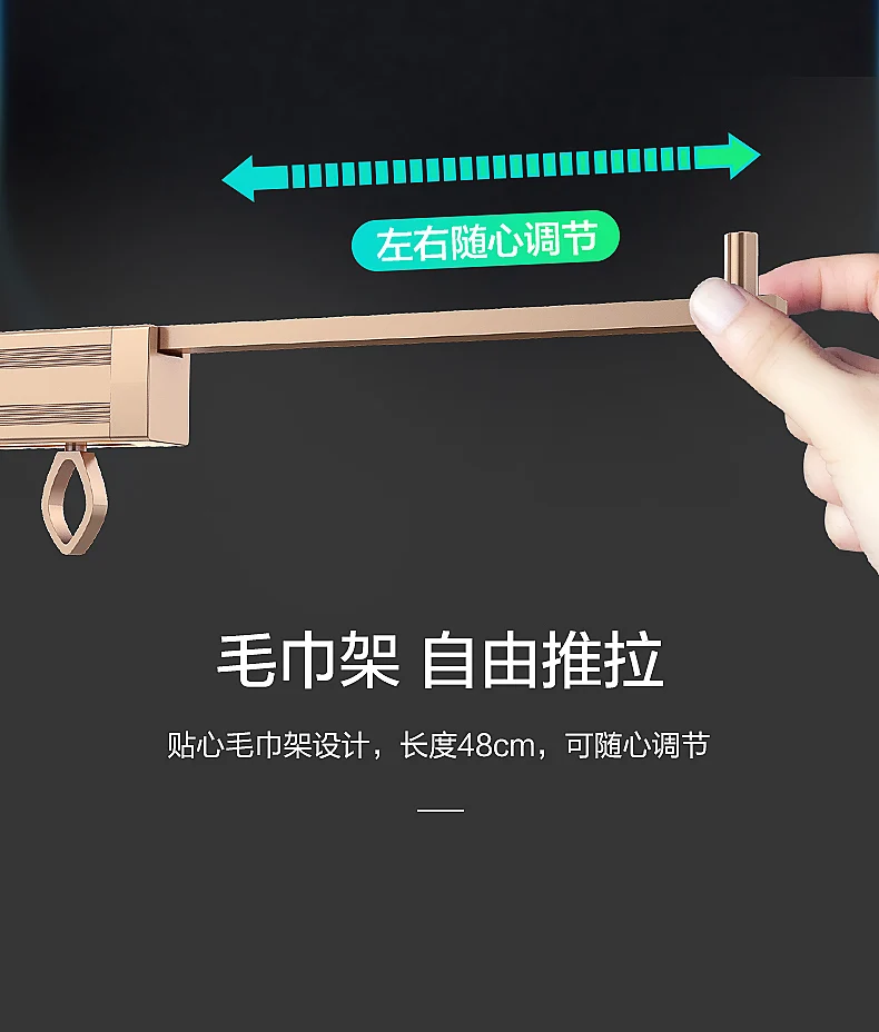 Telescopic clothes hanger indoor balcony invisible wall mounted aluminum alloy airing pole folding cabinet small clothes hanger
