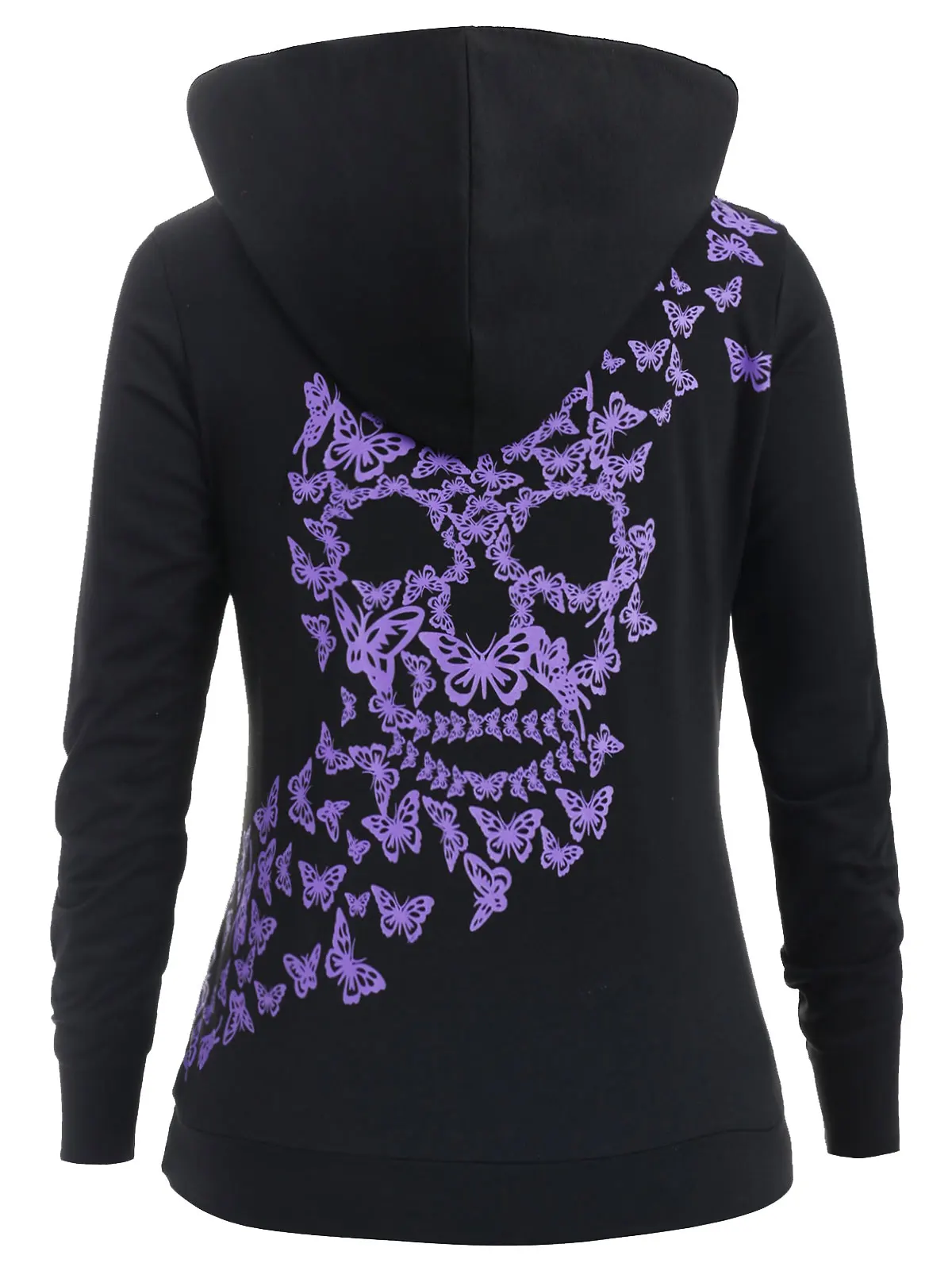 

Rosegal Plus Size Butterfly Front Pockets Contrast Hoodie Women Pullovers Fall Hooded Two Tone Sweatshirts Ladies Tops Clothing