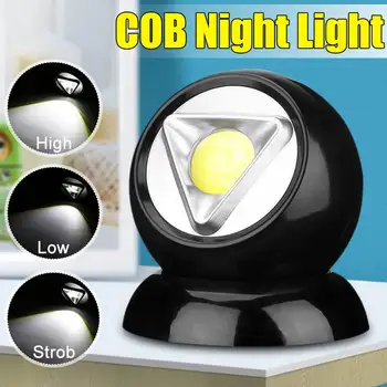 

New Arrival Battery Powered COB Night Light 360 Degree Smart Motion Sensor Wall Lamp Bedside Lamp for Hallway Yard Bedroom