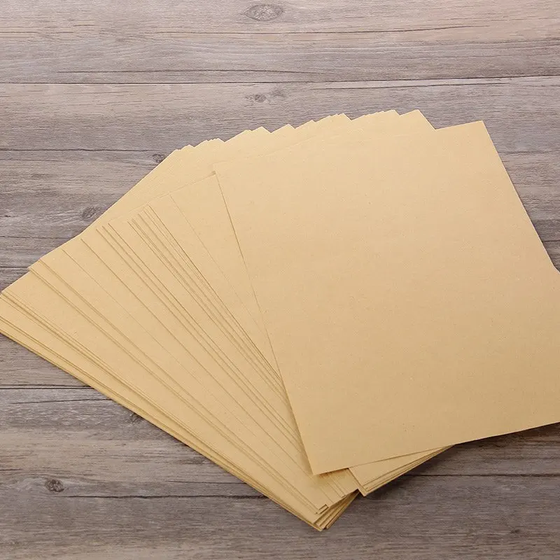 20pcs A4 Size Brown Kraft Paper Blank Kraft Paperboard A4 Card 200gsm